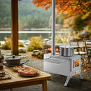 The Hearthkeeper | Portable Stainless Steel Tent Stove with 7-Pipe Chimney System