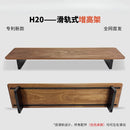 H20 North American Black Walnut Laptop Stand Modular Sliding Monitor Riser Ergonomic Desk Organizer for Computer & Notebook Base