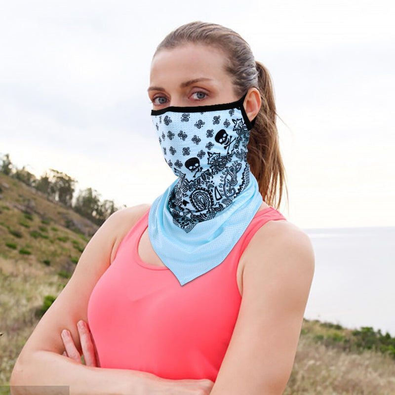 3D Headband Skull Neck Gaiter Tube Scarves Hanging Ear Cover Scarf Breathable Windproof Sun Face Guard Bandana Women Quick Dry