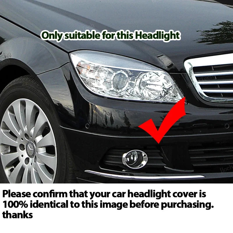 Auto Front Headlight Cover Lens Transparent Glass Lamp Shell Masks For Mercedes-Benz C Class W204 C180 C200 C220 C250 C280 07-10