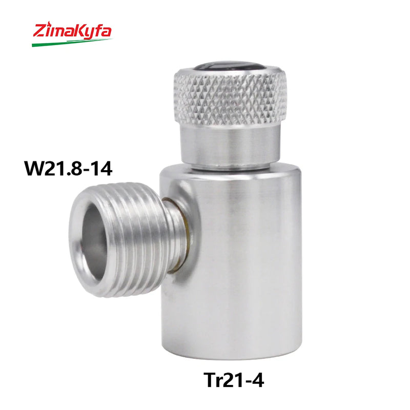 Metal Filling Adapter From Tr21-4 CO2 Gas Cylinder Tank Connector Kit for Sodastream to W21.8-14 Aquarium Homebrew Regulator