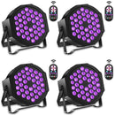 Yiflamefly 4Pcs 36W UV Black Lights 36LED Par Lights With Remote Control DMX512 Stage Light For DJ Disco Club KTV Wedding Party