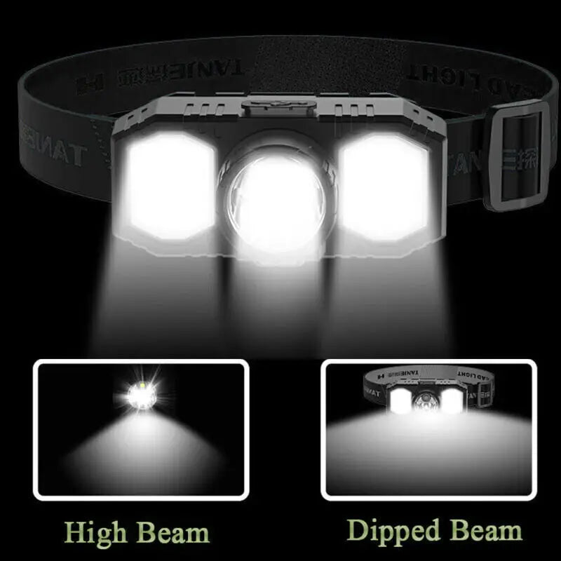 Super Bright Waterproof LED Head Torch Headlight USB Rechargeable Headlamp NEW