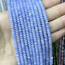 Natural Agates Tiger Eye Chalcedony Jades Stone Round Rondelle Spacer Beads For Jewelry Making Diy Bracelet Accessories 2X4mm