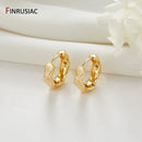 New Fashion Plated Gold Round Earrings For Women Jewellery Simple Hoop Earring Ladies Party Gift