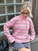 Bornladies Spring Summer New Women's Retro Striped Polo Collar Oversized Long Sleeve T - Shirt Trendy Casual Loose Basic Top