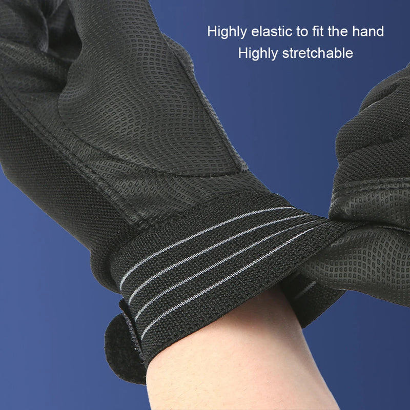 1 Pair Work Gloves Protective High Voltage Electrical Insulating Glove Rubber Safety MittenBreathable Mittens Motorcycle Black R