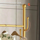 Coat Rack, Gold Garment Rack with 6 Hooks, Freestanding Clothes Stand, Metal Clothes Rail