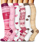 6 PAIRS Compression Socks Flowers Animal Fruit for Men Women Running Nurse Socks Nurses Sport Ladies Lady Womens Running