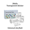 Thermal Paper Transparent Sticker For Phomemo/Memoking M02/T02 Mini Printer for Journal Photo Text Notes 53mm