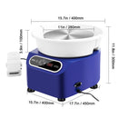 SucceBuy Töpferscheibe 28 cm Töpfermaschine 450W elektrische Töpferscheibe für Töpfern Direktantrieb Keramikscheibe für DIY Kunsthandwerk Blau