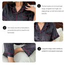 Women's Sleepwear Home Suit Heart Print Pajamas Short Sleeve Buttons Top & Elastic Waistband Pants Pyjama 2 Piece Set Loungewear