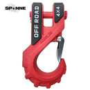 3/8" Winch Hook Heavy Duty Max 20 Ton Forged Steel With Rubber Protector Winch Tow Clevis Slipfor Synthetic Rope Winch Cable ATV