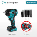 YOFIDRA 1/2" 1000N.M Brushless Electric Impact Wrench Handheld Cordless Car Screwdriver Drill Socket Set For Makita Battery Pin