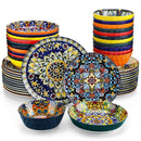 vancasso 6-24 Piece Ceramic Dinnerware Set Stoneware Bohemian Style Dinnerware with Dinner/Dessert Plate/Cereal/Pasta Bowl For 6
