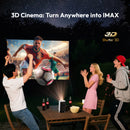 BYINTEK BOOK 1 P70X Portable Built-in Battery 4K Support 3D Wifi for Outdoor Movie Night Home Theater Projectors