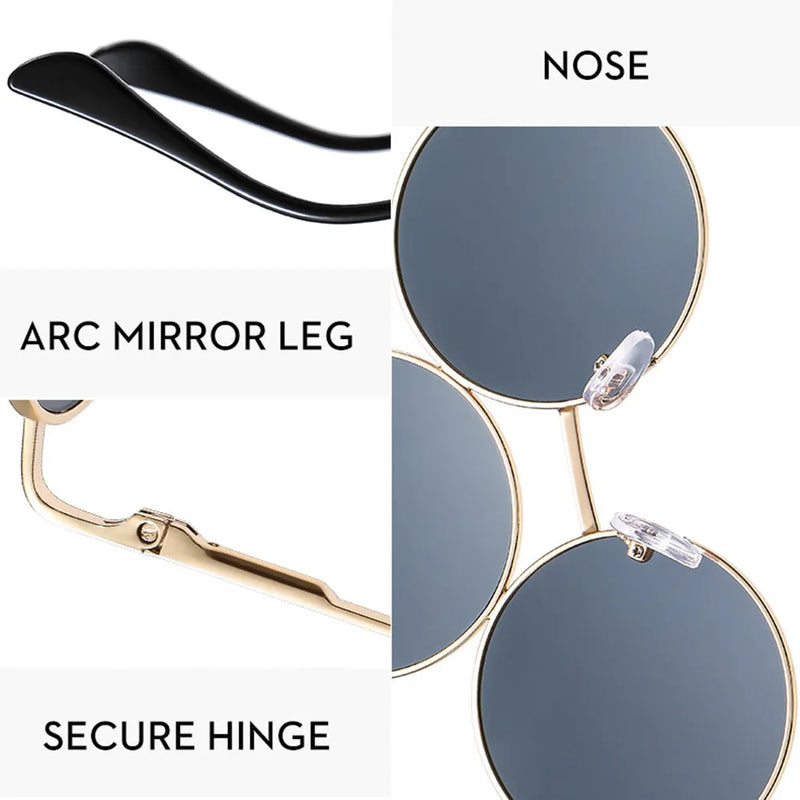 Sunglasses Third Lenses 3 Eyes Round Women Metal Fashion Vintage Sun Glasses For Men Fashion Eyewear  Shades UV400 New 2023