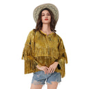 Tinsel jacket Women Coat Temperament Club Coat Long Sleeve Trendy Fashion Sequins Tassel  Jacket  festival open front  carnival