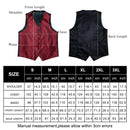 Dibangu Klassisch Rot Schwarz Paisley Herren Anzug Weste Krawatte Einstecktuch Manschettenknöpfe Set Formelle Business Weste für Herren Hochzeit