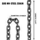 SucceBuy 4T Chain Sling 1M/2M x 8MM Four Leg with Powder Coating Steel Hook - Grade 80 High Temperature Resistance for Lifting