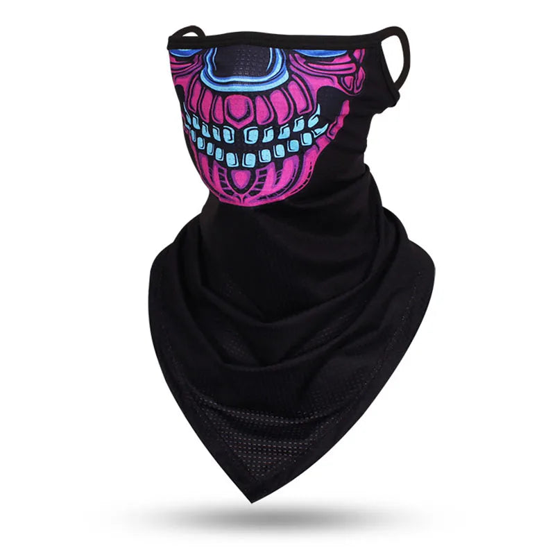 Multi-function Scarf Skull Face Mask Cycling Bandana Earloops Face Balaclava Cover 3D Print Sunscreen Windproof Neck Gaiter
