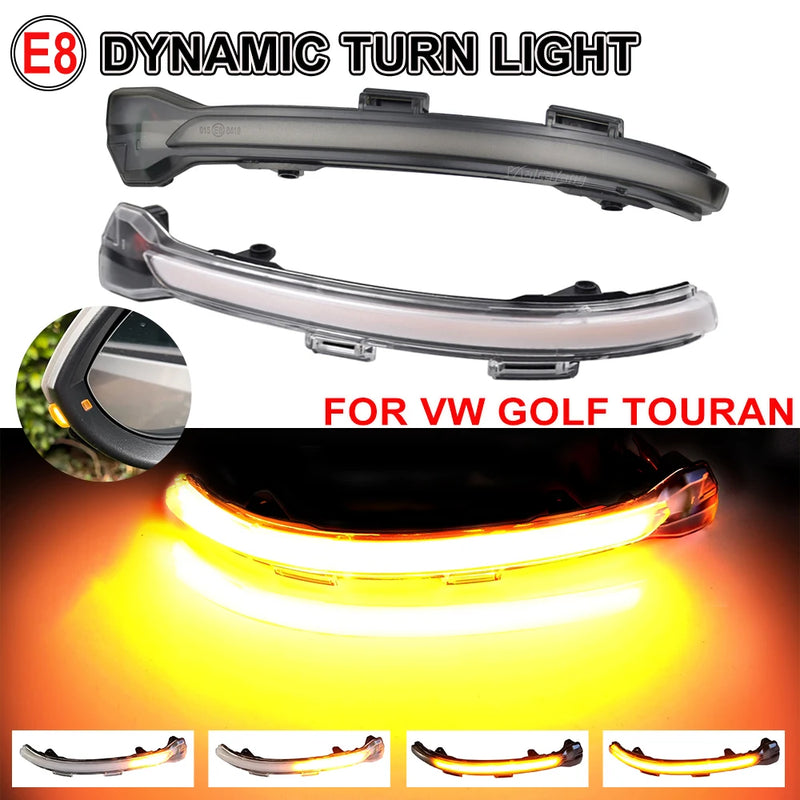 For VW Golf 7 MK7 7.5 GTI R Sportsvan Touran L II Car LED Dynamic Turn Signal Light Flasher Flowing Water Blinker Flashing Light