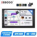 ESSGOO 7"/9"/10“ 2 DIN Android 14 4+64G Car Stereo Carplay Android Auto GPS SAT Navi Bluetooth FM RDS Radio WIFI Touchscreen