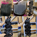 Human Hair Bundles With 5x5 Closure Brazilian Body Wave Bundles With Closure 4x4 Human Hair Weave Extensions 3/4 Bundles Remy