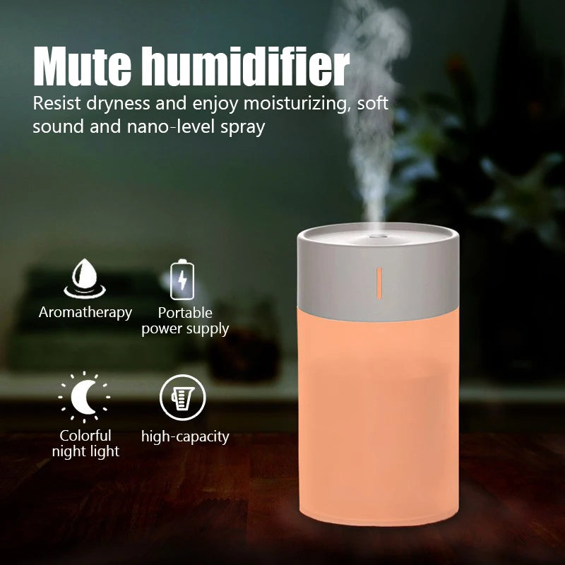 260ML Air Humidifier Ultrasonic Mini Aromatherapy Diffuser Portable Sprayer USB Essential Oil Atomizer LED Lamp for Home Car