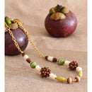 Yhpup 2026 New Arrivals Wood Bead Chain Handmade Necklace Waterproof Stainless Steel Fashion Statement Jewelry Gift
