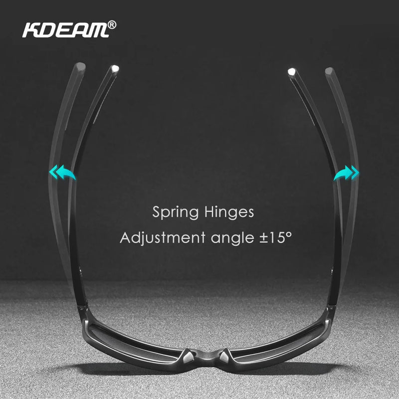 2023 KDEAM Brand Scratch Resistance Sunglasses for Men Polarized  UV400 Protection Sun Glasses Integral Spring Hinges