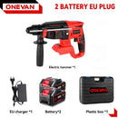 ONEVAN Rechargeable Electric Rotary Hammer 10600BPM Cordless Hammer Impact Drill Woodworking Power Tools For 21V  18V Battery