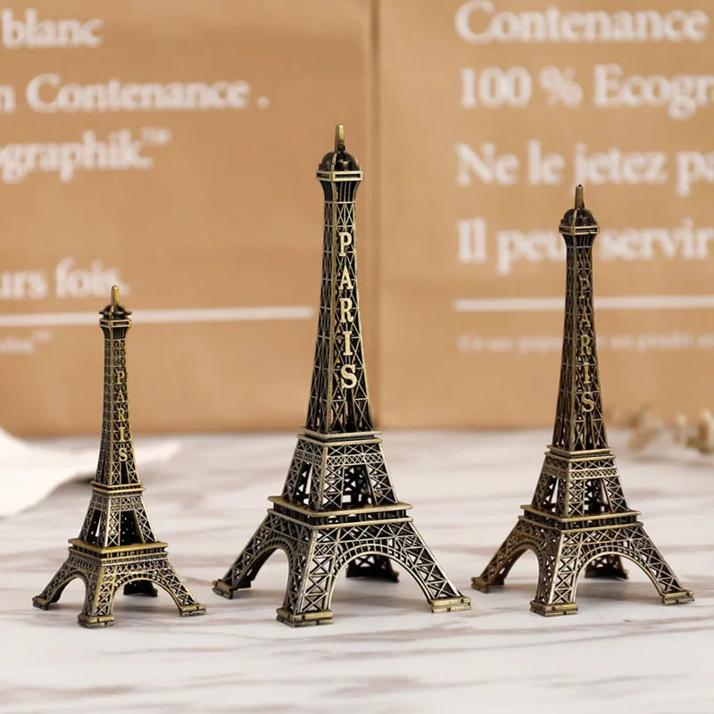Bronze Paris Eiffel Tower Metal Crafts Home Decoration Accessories Figurine Statue Model Souvenir Home Interior Design