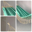 Hammock Soft Comfortable Fabric Canvas Hammock Outdoor Portable Boho Fringe Hammock for Garden Patio Yard Travel Max 200kg