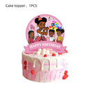 Pink Black Girl Gracies Birthday Party Decorations Corner Party Favors Tablecloth Cups Plates Baby Shower supplies Free Shipping