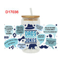 3D UV DTF Transfers Stickers 16oz Cup Wraps Dad Father's Day Printed For DIY Glass Ceramic Metal Leather Etc. D16893