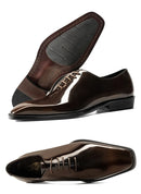 2025 Hanmce New High Quality Men's Dress Suit Cow Genuine Leather Oxfords Shoes With Free Shipping  Hot