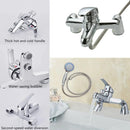 DayPlus Shower Mixer Taps for Bathroom Bath Luxury Chrome Solid Brass Sink Filler Shower Mixer Taps with HandHeld Shower Handset
