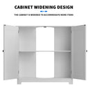 BRIEFNESS Washbasin storage cabinet White sink cabinet 2 door bathroom cabinet Adjustable shelves Base cabinet washbasin