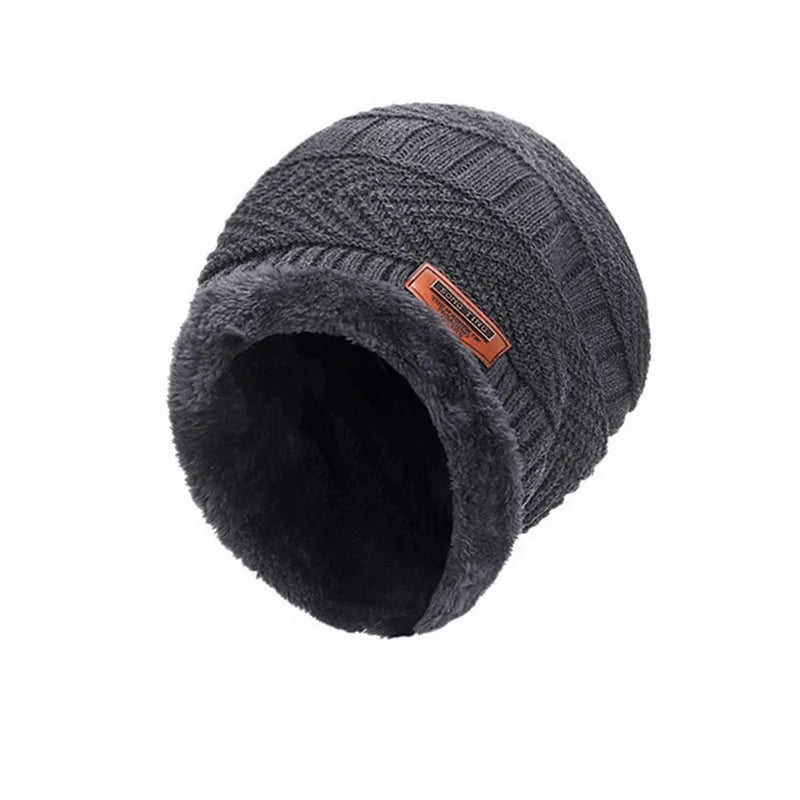 Winter Beanie Hat For Men Knitted Hat Winter Cap Beanie Women Thick Wool Neck Scarf Cap Balaclava Mask Bonnet Hats