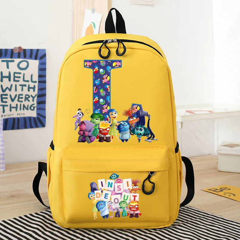 New Inside Out 2 School Bags Cartoon Letter Printed Kids Backpack Large Capacity Children School Backpack Boys School Supplies