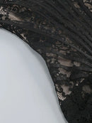 The Lace Hour | Strapless Lace-Panel Sheath Mini Dress