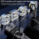 High Power Strong Light Long Range LED Flashlight USB Charging 26800 Lithium Battery Outdoor Telescopic Zoom Long-range Torch