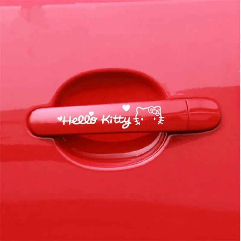 Sanrio Car Door Handle Sticker Car Sticker Hello Kitty Cartoon Cute Car Decoration Sticker Car Film Modification Accessories