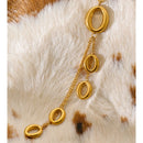 Yhpup Edelstahl Runde Hohlquasten-Anhänger-Halskette Neuheiten 16K PVD-beschichteter Mode-Charm-Schmuck für Frauen