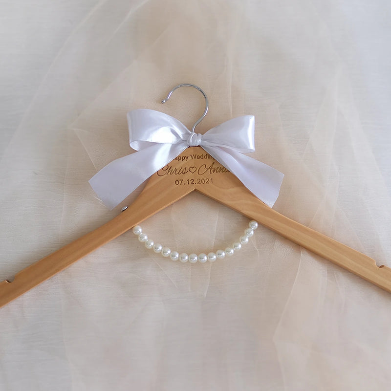 Custom Wedding Hanger Personalized Bridal Dress Hanger Customized Bride Groom Name Hangers Gift for Bridal Shower Wedding Party