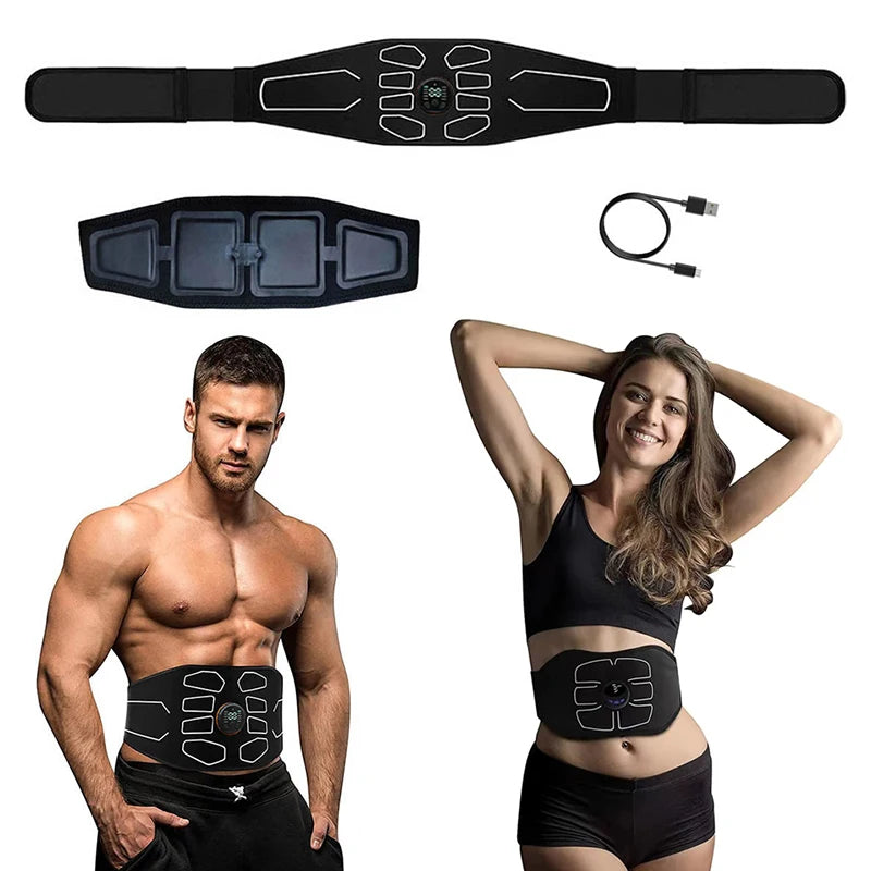 New Muscle Stimulation Belt Electric Abs Stimulator Trainer EMS Abdominal Toning Belts Body Slimming Massage Fitness Massager