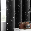 1pc Blackout Curtain, Solid Color With Metallic Star Pattern, Polyester Blend, Room Darkening, Thermal Insulated, UV Blocking Fo