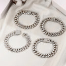 4Pcs Cuban Chain Bracelet for Women Men HipHop Bling Iced Out Chain Full Rhinestone Paved Chunky Metal Bracelet Set Jewelry Gift