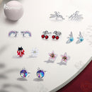 Bamoer Cute Romantic Fairy Elevs Exquisite Stud Earrings for Women Genuine 925 Sterling Silver Rainbow Ear Studs Luxury Jewelry